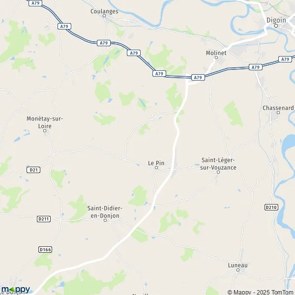 Plan Le Pin carte de Le Pin (03130) et infos pratiques